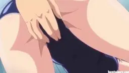 Drei Hentai-Girls in Schuluniformen recken ihre nackten Ärsche nach hinten und werden gleichzeitig von Händen begrapscht